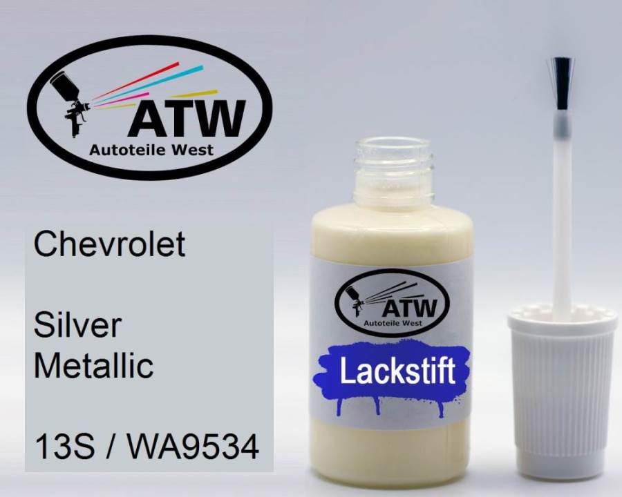 Chevrolet, Silver Metallic, 13S / WA9534: 20ml Lackstift, von ATW Autoteile West.